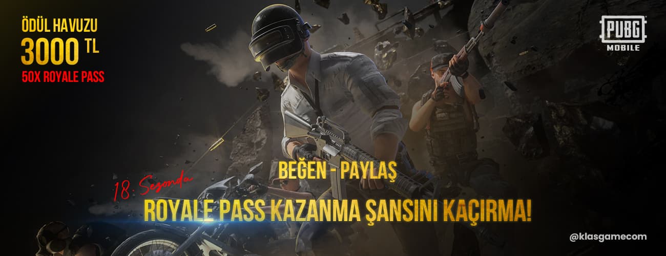 KLASGAME’DEN PUBG MOBILE 18. SEZON ÇEKİLİŞİ!!