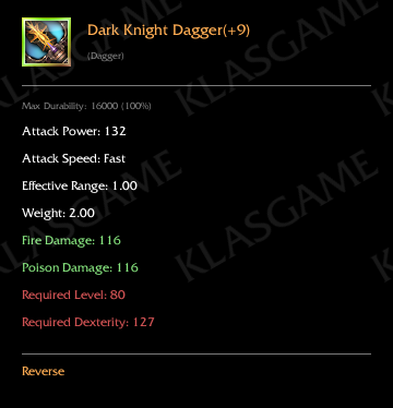 Dark Knight Dagger(+9)