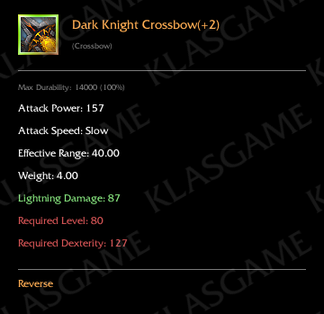 Dark Knight Crossbow(+2)