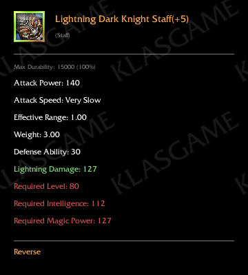 Lightning Dark Knight Staff(+5)