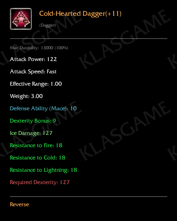 Cold-Hearted Dagger(+11)