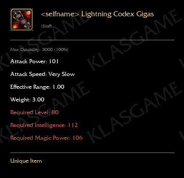 KLASGAME Lightning Codex Gigas
