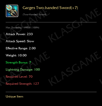 Garges Two-handed Sword(+7)