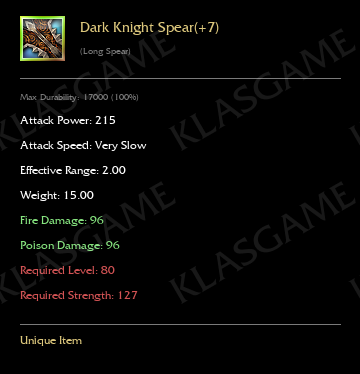 Dark Knight Spear(+7)