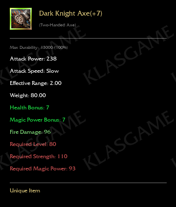 Dark Knight Axe(+7)