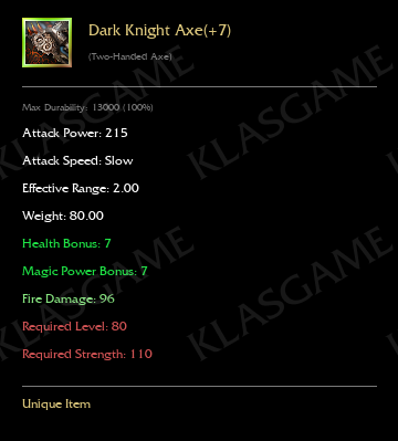Dark Knight Axe(+7)