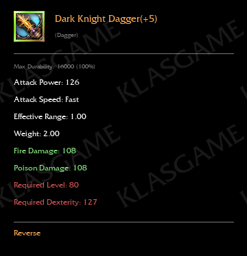Dark Knight Dagger(+5)