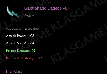 Giant Shade Dagger(+8)