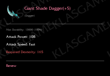 Giant Shade Dagger(+5)