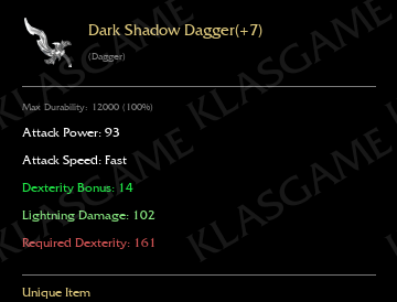 Dark Shadow Dagger(+7)