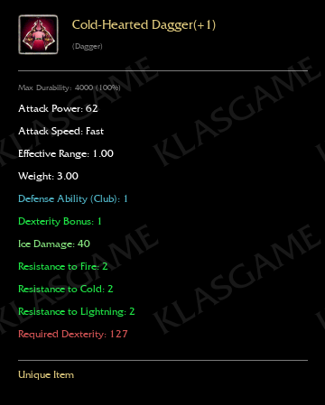Cold-Hearted Dagger(+1)