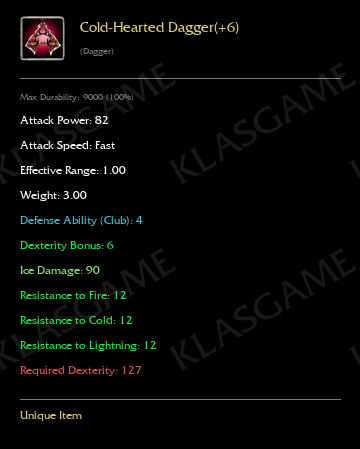 Cold-Hearted Dagger(+6)
