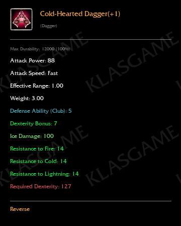 Cold-Hearted Dagger(+1)