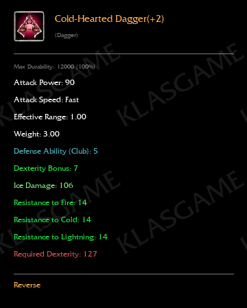 Cold-Hearted Dagger(+2)