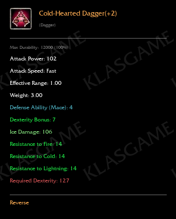Cold-Hearted Dagger(+2)