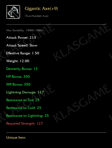 Gigantic Axe(+9)