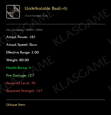 Undefeatable Baal(+6)