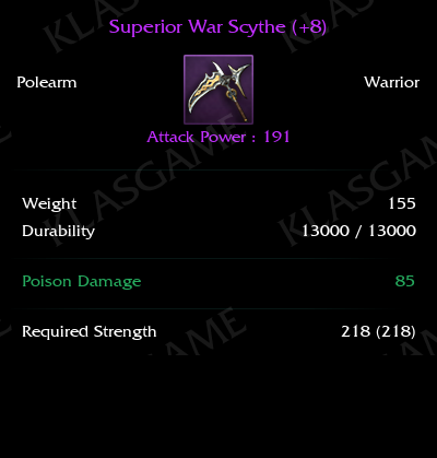 Superior War Scythe (+8)