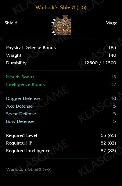 Warlocks Shield (+6)