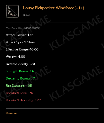Lousy Pickpocket Windforce(+11)