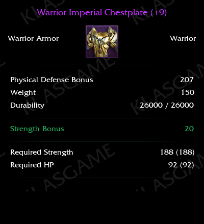 Warrior Imperial Chestplate (+9)