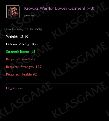 Krowaz Warrior Lower Garment (+8)
