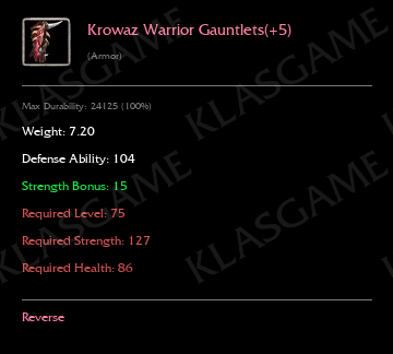 Krowaz Warrior Gauntlets(+5)