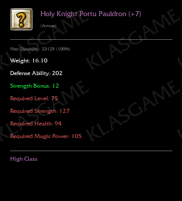 Holy Knight Portu Pauldron(+7)
