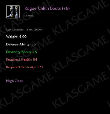 Rogue Chitin Boots (+8)