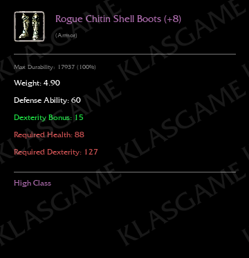 Rogue Chitin Shell Boots (+8)