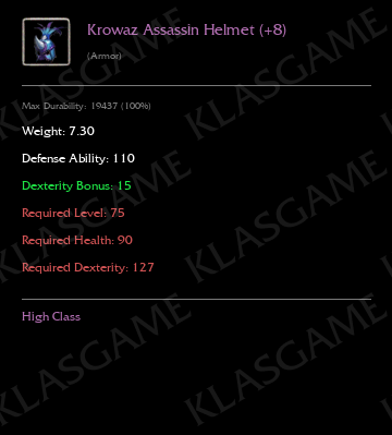Krowaz Assassin Helmet (+8)