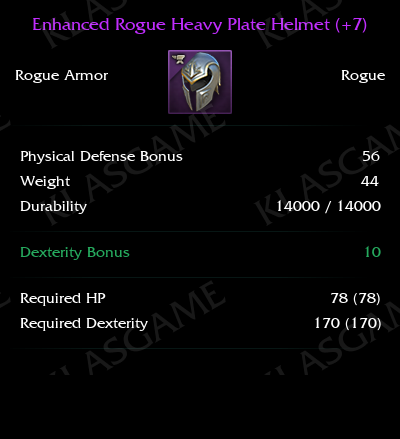 Enhanced Rogue Heavy Plate Helmet (+7) ( +4 eşya )
