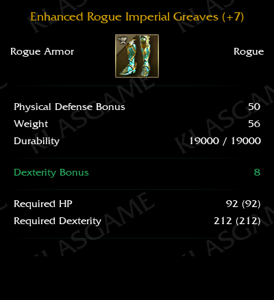 Enhanced Rogue Imperial Greaves (+7)