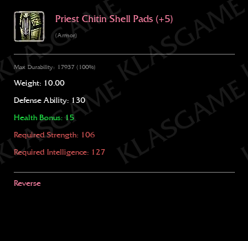 Priest Chitin Shell Pads (+5) ( +3 eşya )