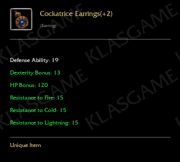 Cockatrices Earrings(+2) ( +15 eşya )