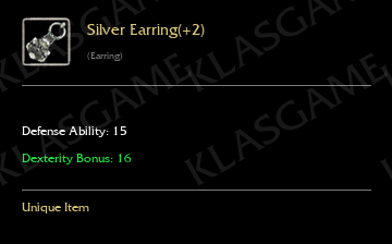 Silver Earring(+2) ( +1 eşya )