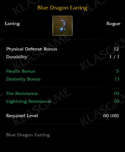 Blue Dragon Earring
