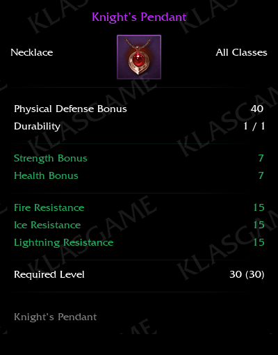 Knights Pendant