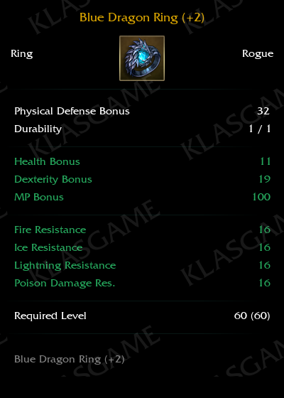 Blue Dragon Ring (+2)