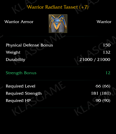 Warrior Radiant Tasset (+7)