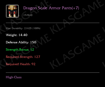 Dragon Scale Armor Pants(+7) ( +1 eşya )