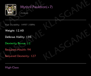 Mythril Pauldron(+7) ( +4 eşya )