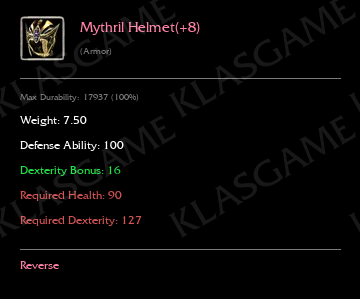 Mythril Helmet(+8)