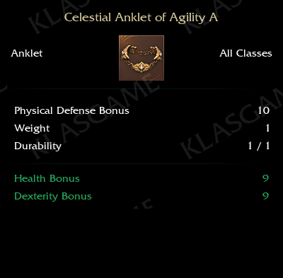Celestial Anklet of Agility A