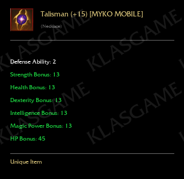 Talisman (+15) [MYKO MOBILE]
